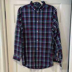 IZOD Plaid Shirt - Blue, Red, Green. Size XL 18-20